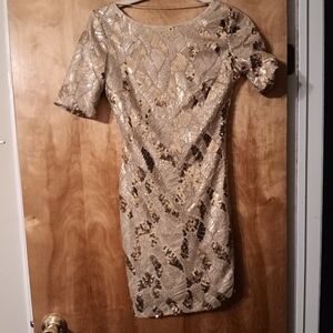Elegant Gold Sequin Dress